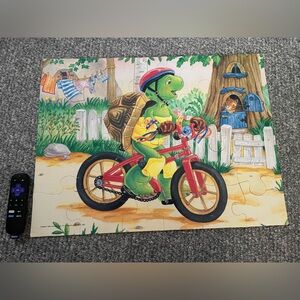 Large Vintage 1998 Franklin the Turtle 24 Piece Puzzle, Franklin Rides a Bike